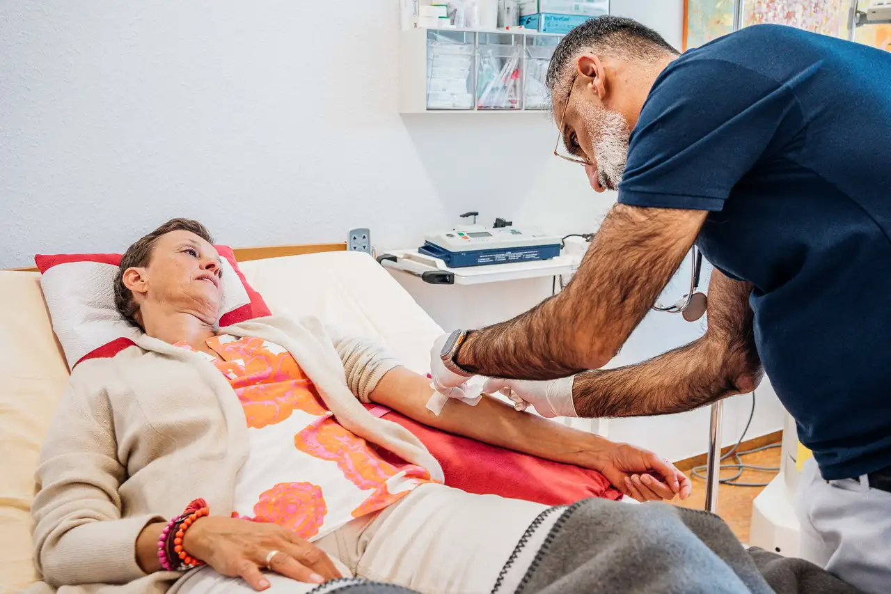 Patient during treatment
